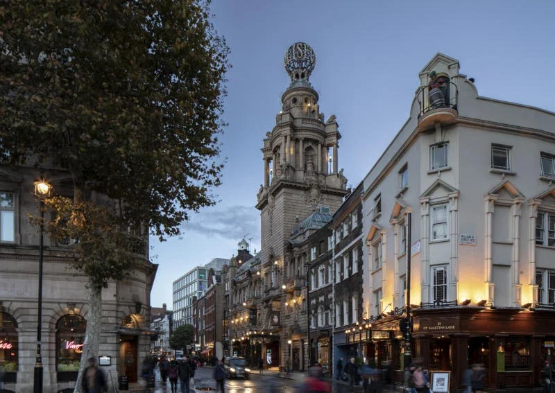 External view of London Coliseum from St Martin's Lane.